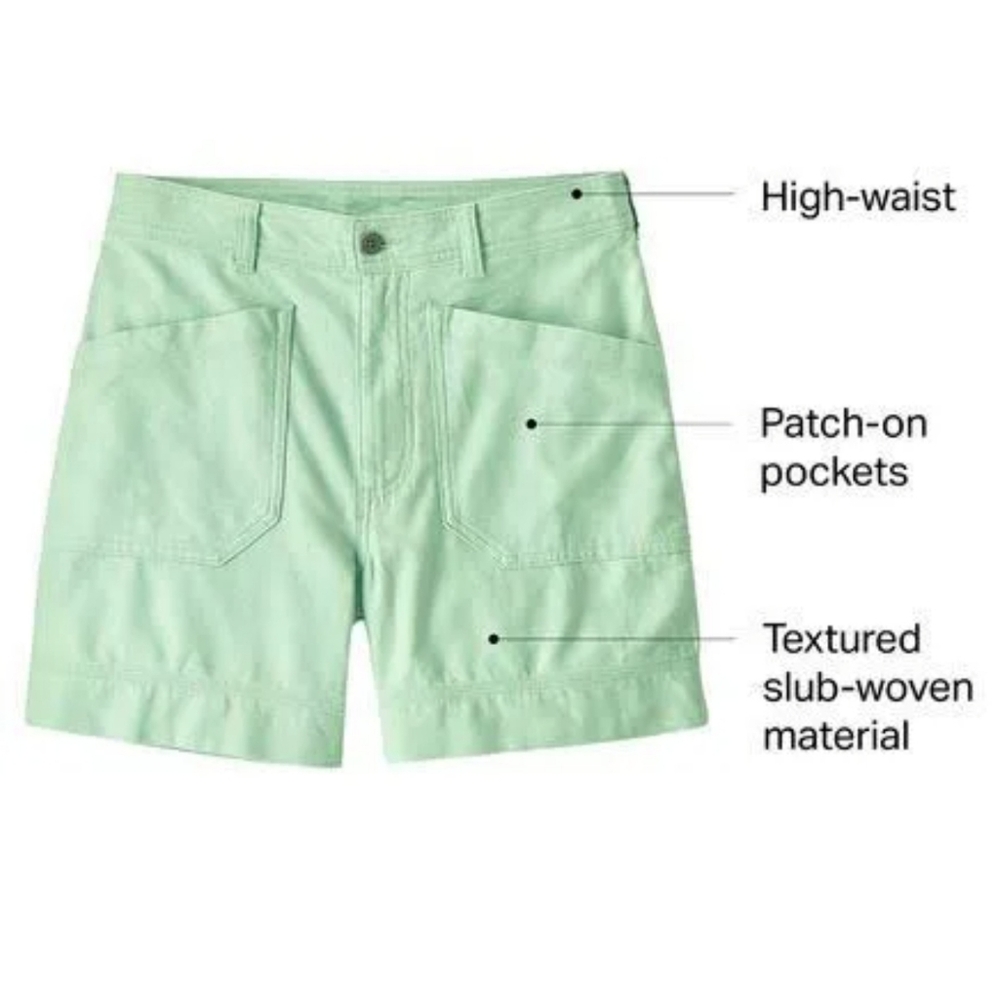 PATAGONIA Women Organic Cotton Slub Woven 5" Shorts Pistachio Green‎ 12 - Picture 13 of 13